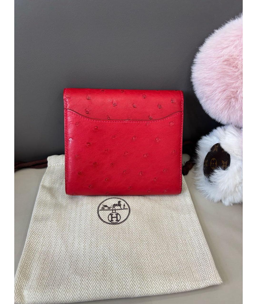 HERMES Красный кожаный кошелек, фото 4