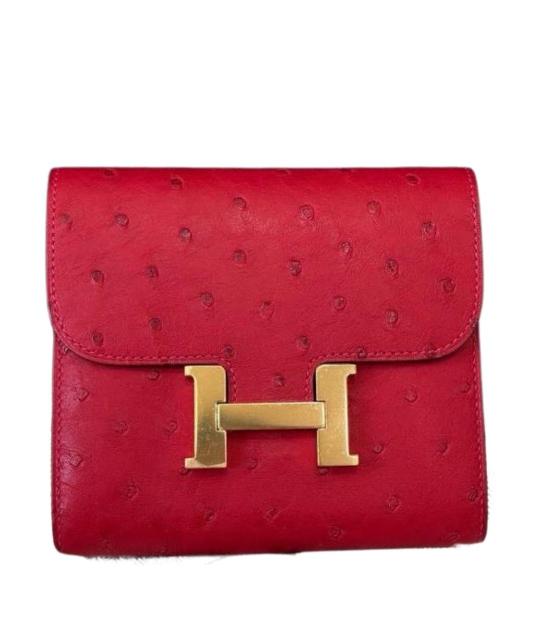 HERMES Красный кожаный кошелек, фото 1