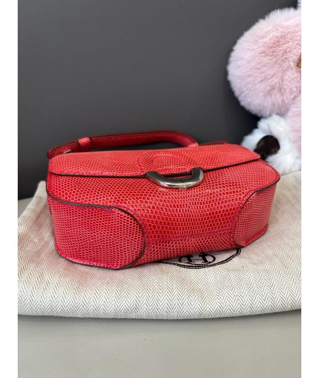 HERMES Красная кожаная сумка через плечо, фото 4