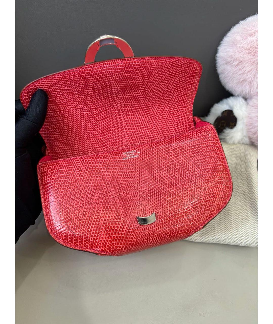 HERMES Красная кожаная сумка через плечо, фото 7