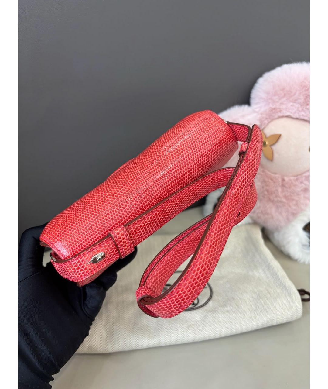 HERMES Красная кожаная сумка через плечо, фото 6