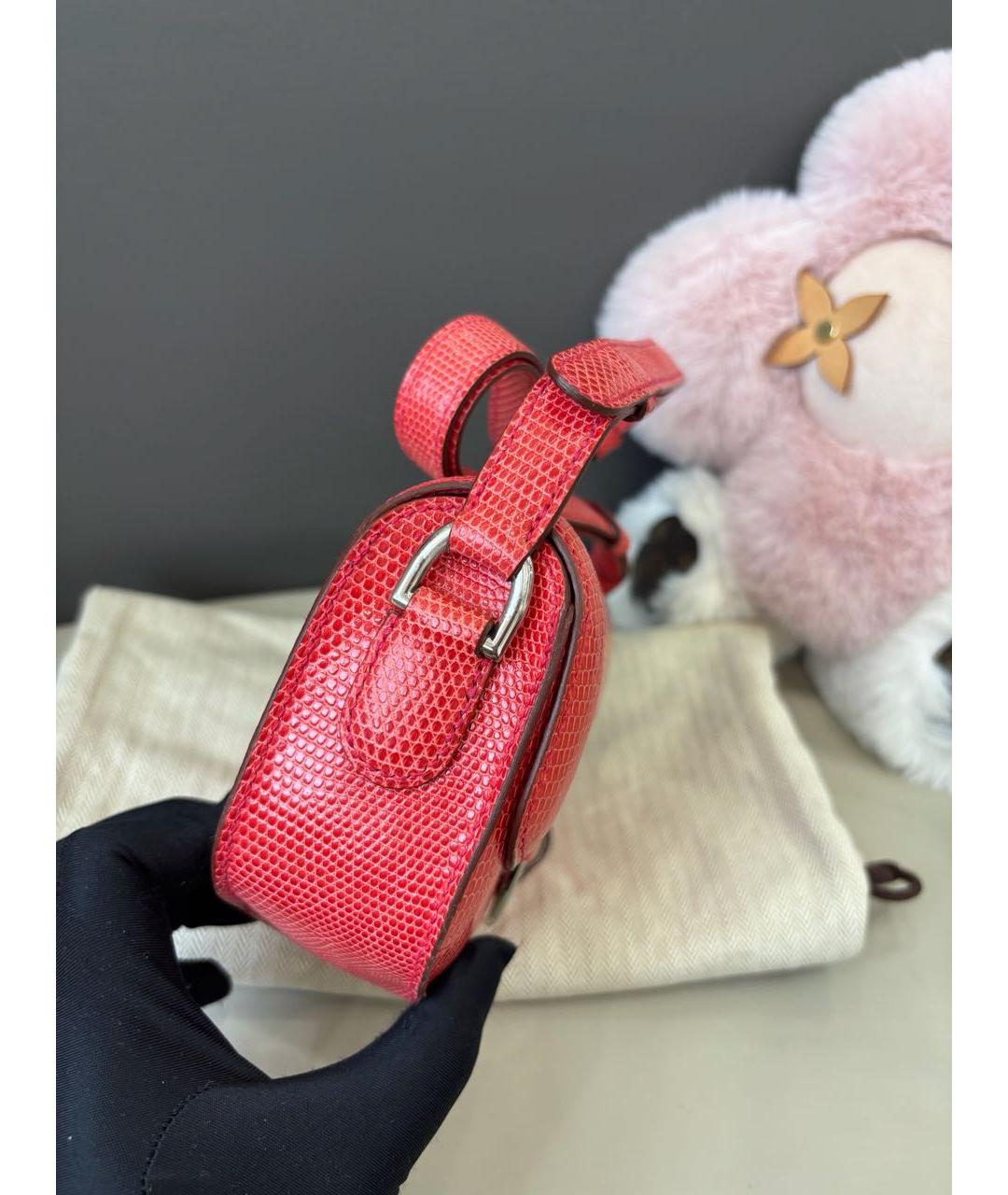 HERMES Красная кожаная сумка через плечо, фото 3