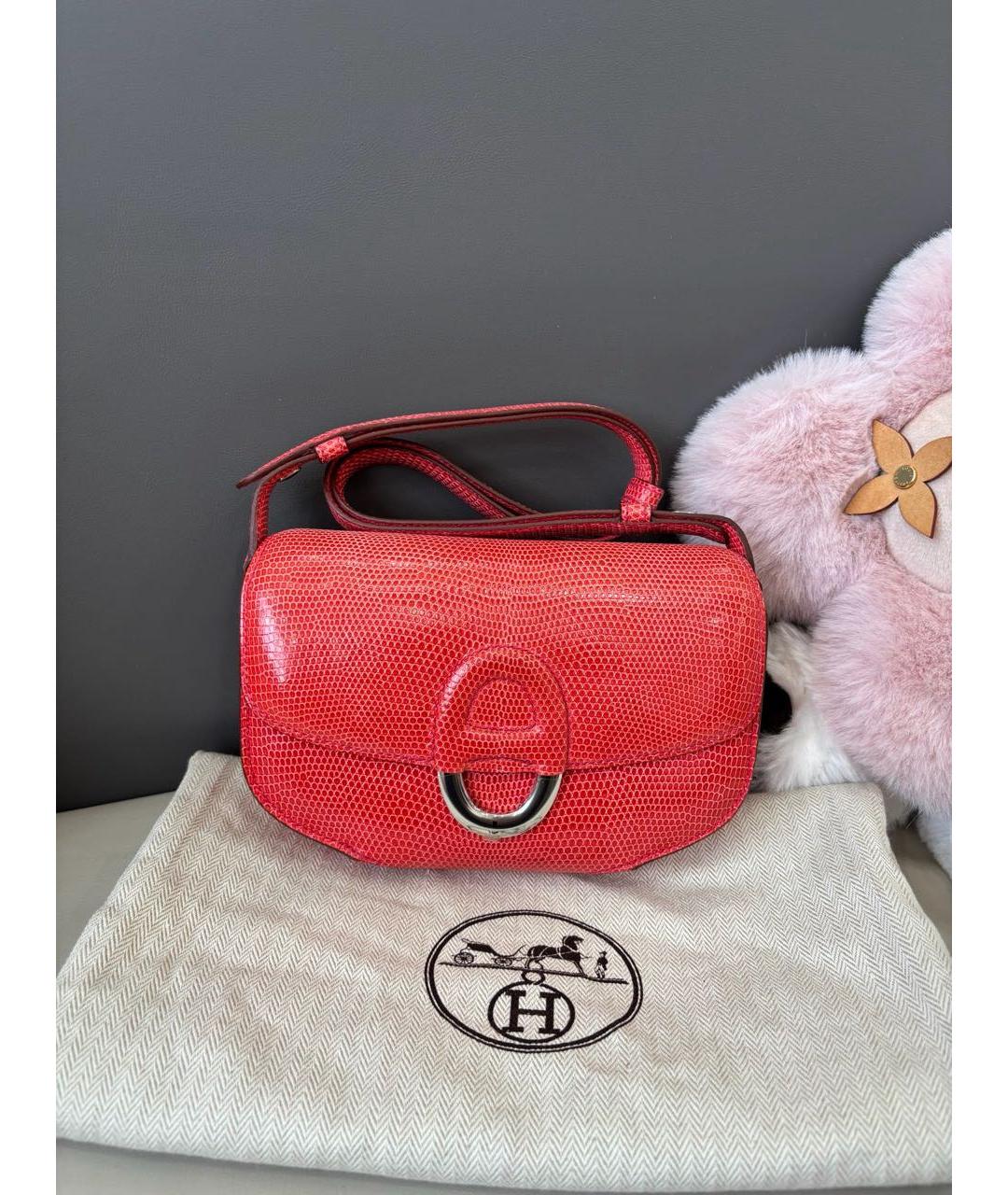 HERMES Красная кожаная сумка через плечо, фото 9
