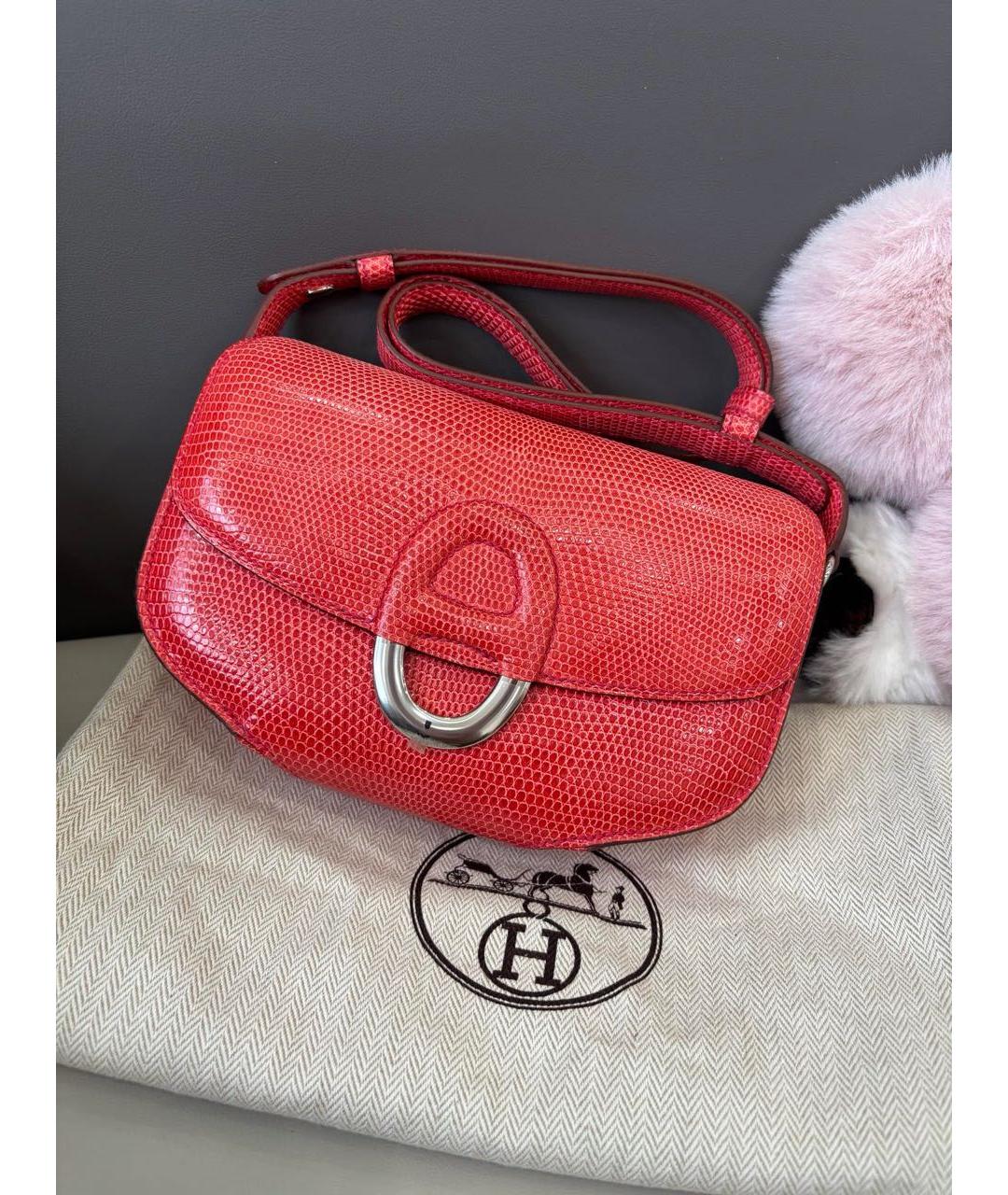 HERMES Красная кожаная сумка через плечо, фото 2