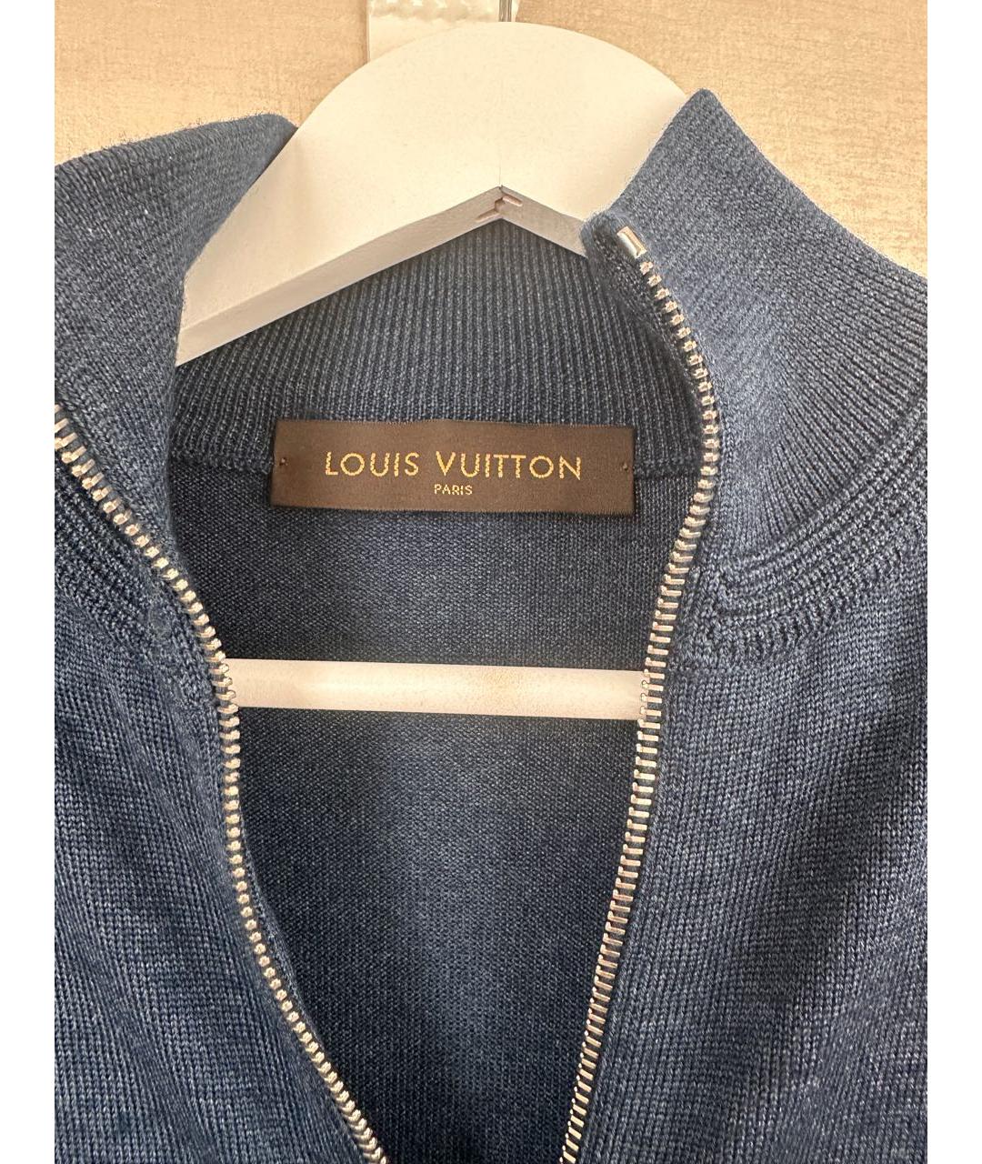 LOUIS VUITTON Темно-синий шерстяной джемпер / свитер, фото 3