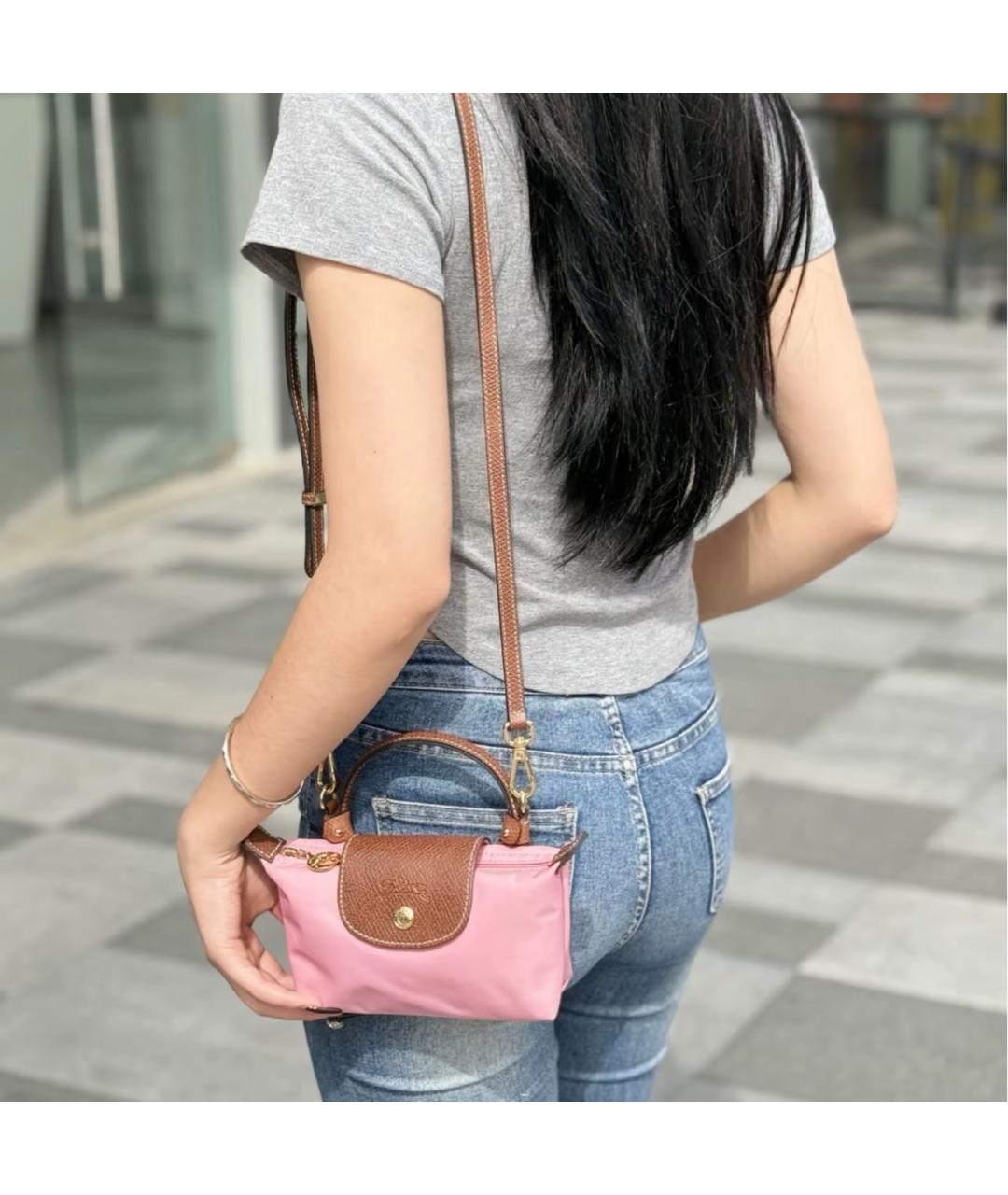 LONGCHAMP Розовая сумка с короткими ручками, фото 3