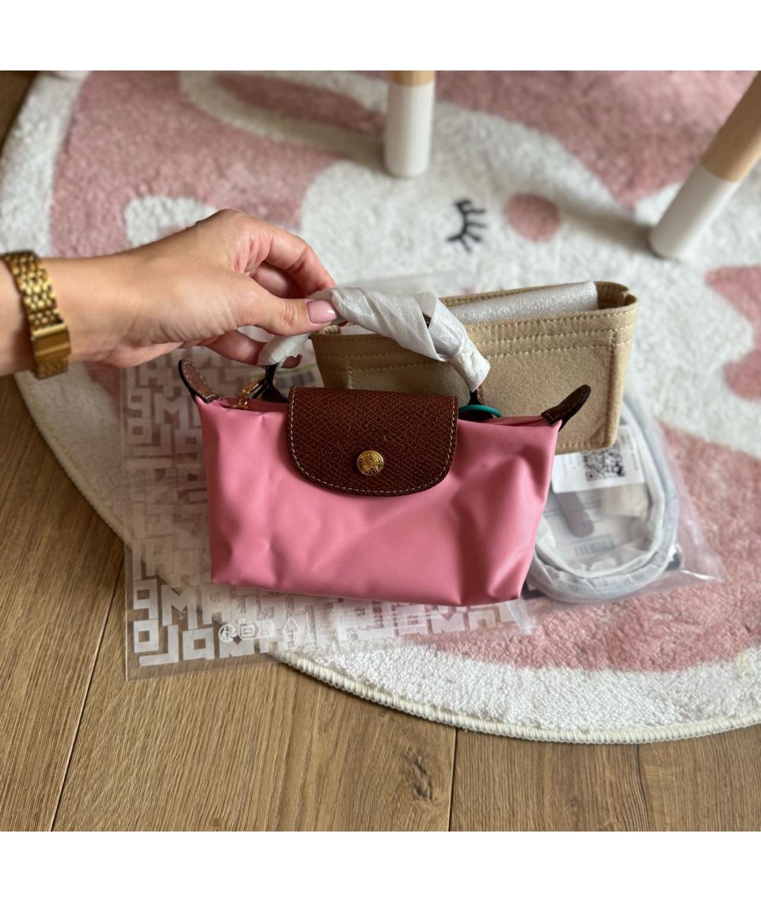 LONGCHAMP Розовая сумка с короткими ручками, фото 2