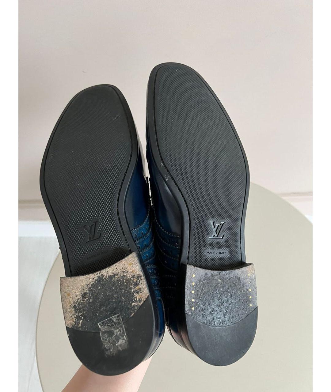 LOUIS VUITTON Темно-синие кожаные туфли, фото 4