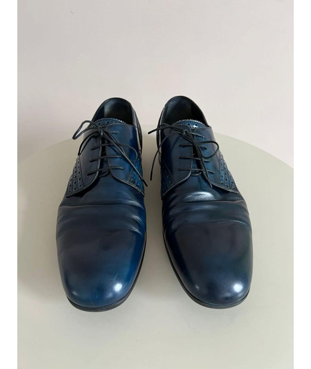 LOUIS VUITTON Темно-синие кожаные туфли, фото 8