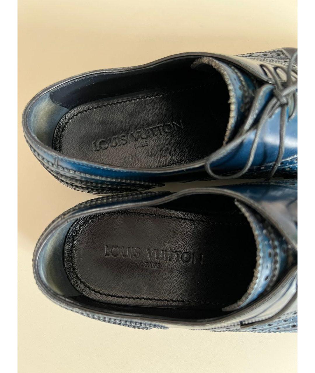 LOUIS VUITTON Темно-синие кожаные туфли, фото 5