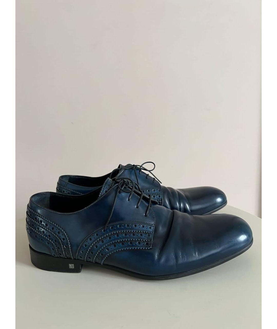 LOUIS VUITTON Темно-синие кожаные туфли, фото 9