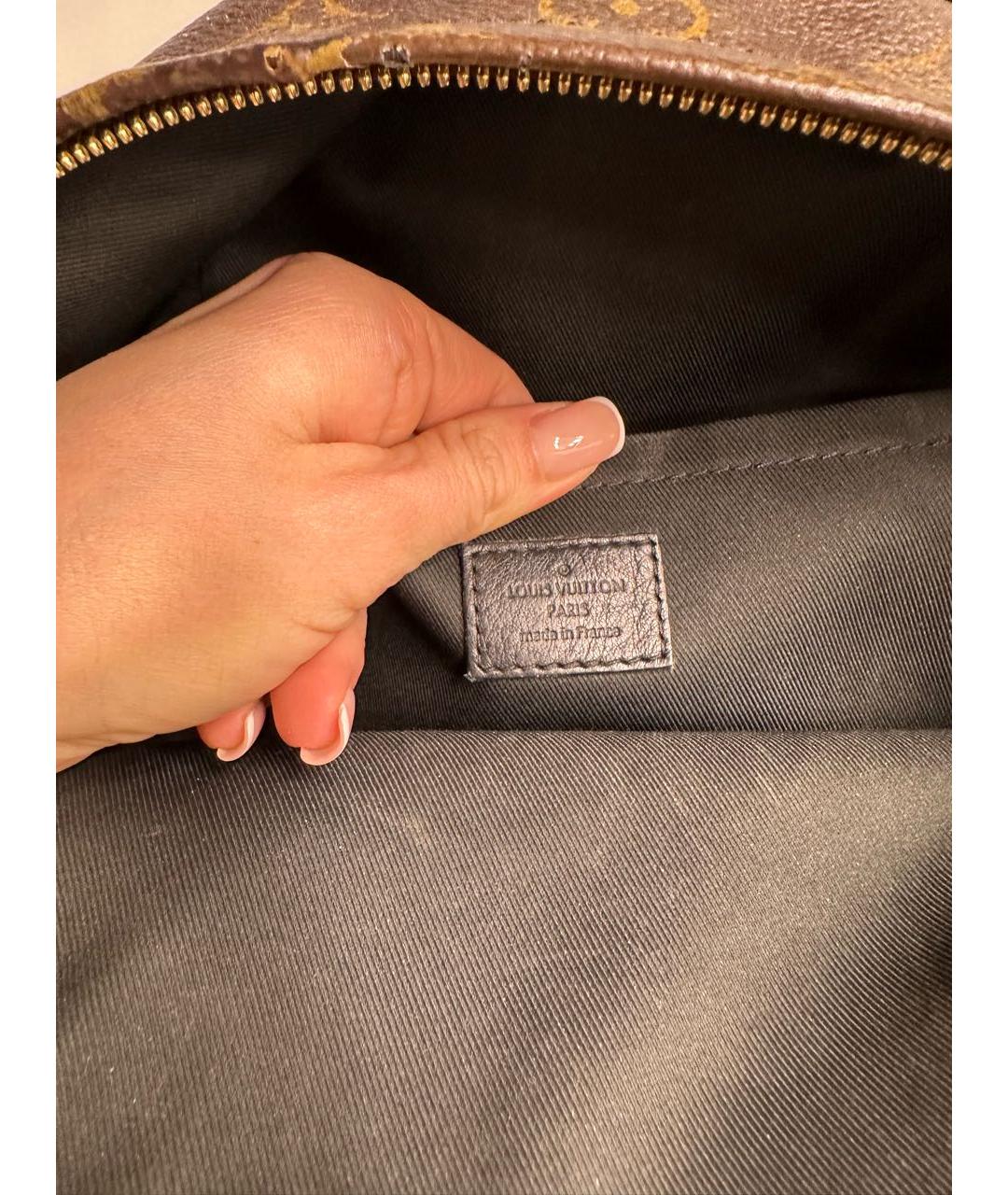 LOUIS VUITTON Коричневый кожаный рюкзак, фото 4