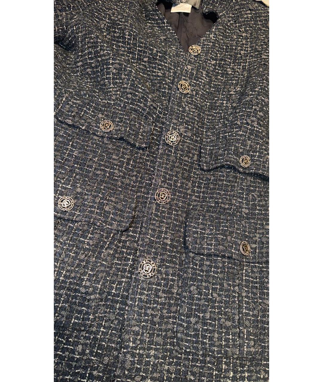 CHANEL Темно-синий хлопковый пиджак, фото 4