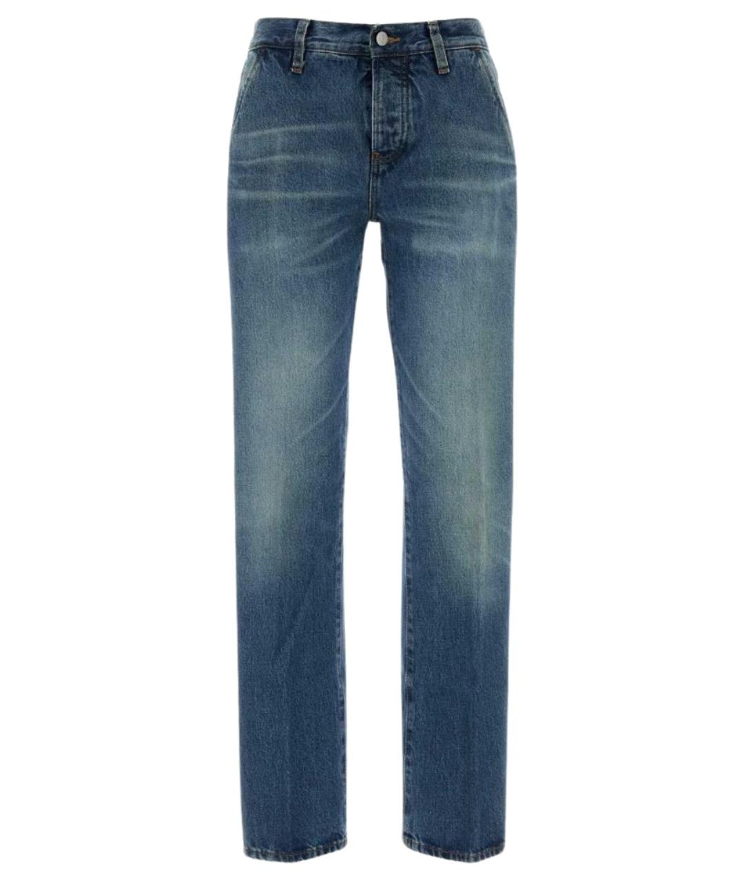 FRAME Синие хлопковые прямые джинсы, фото 1