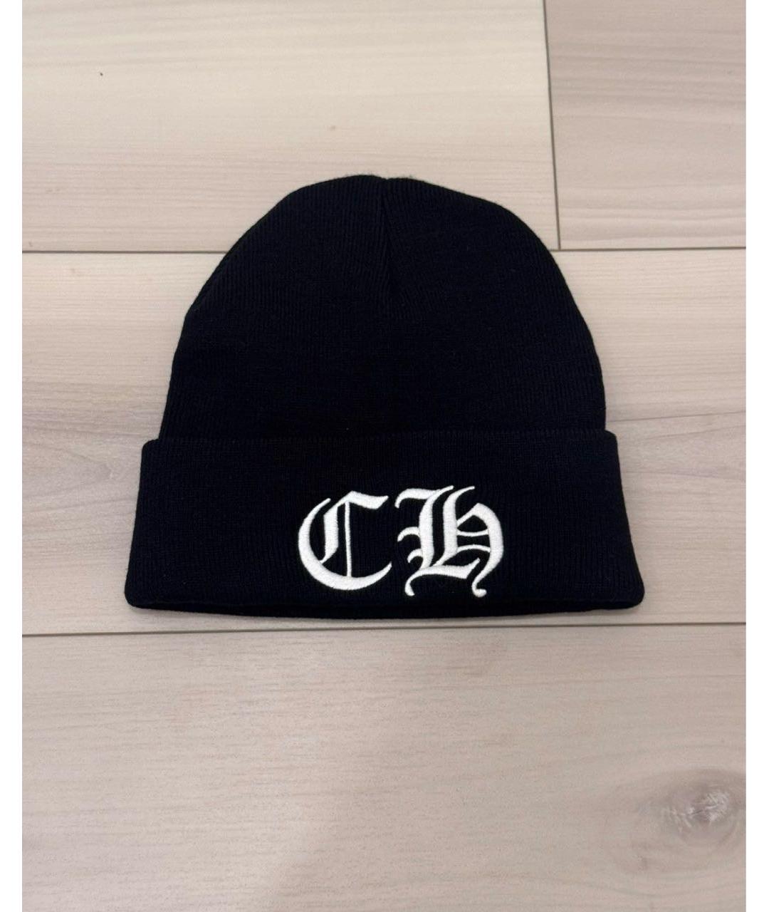 CHROME HEARTS Черная хлопковая шапка, фото 4