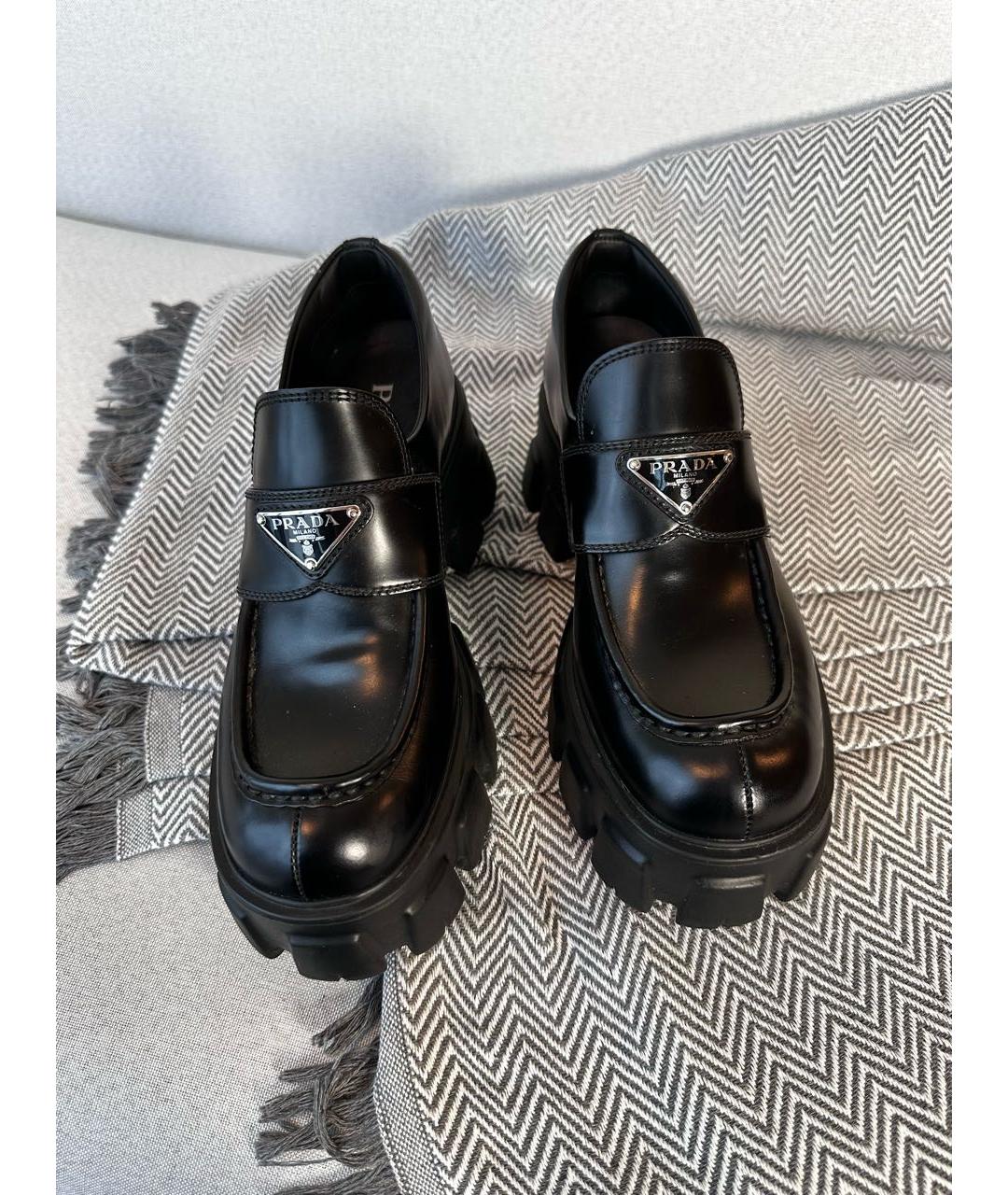 PRADA Черные кожаные лоферы, фото 2