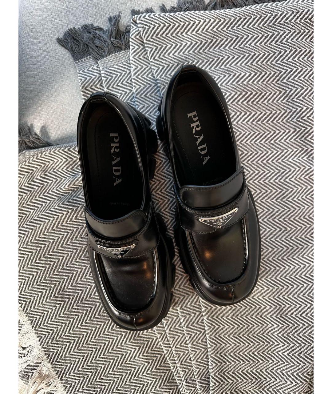 PRADA Черные кожаные лоферы, фото 4