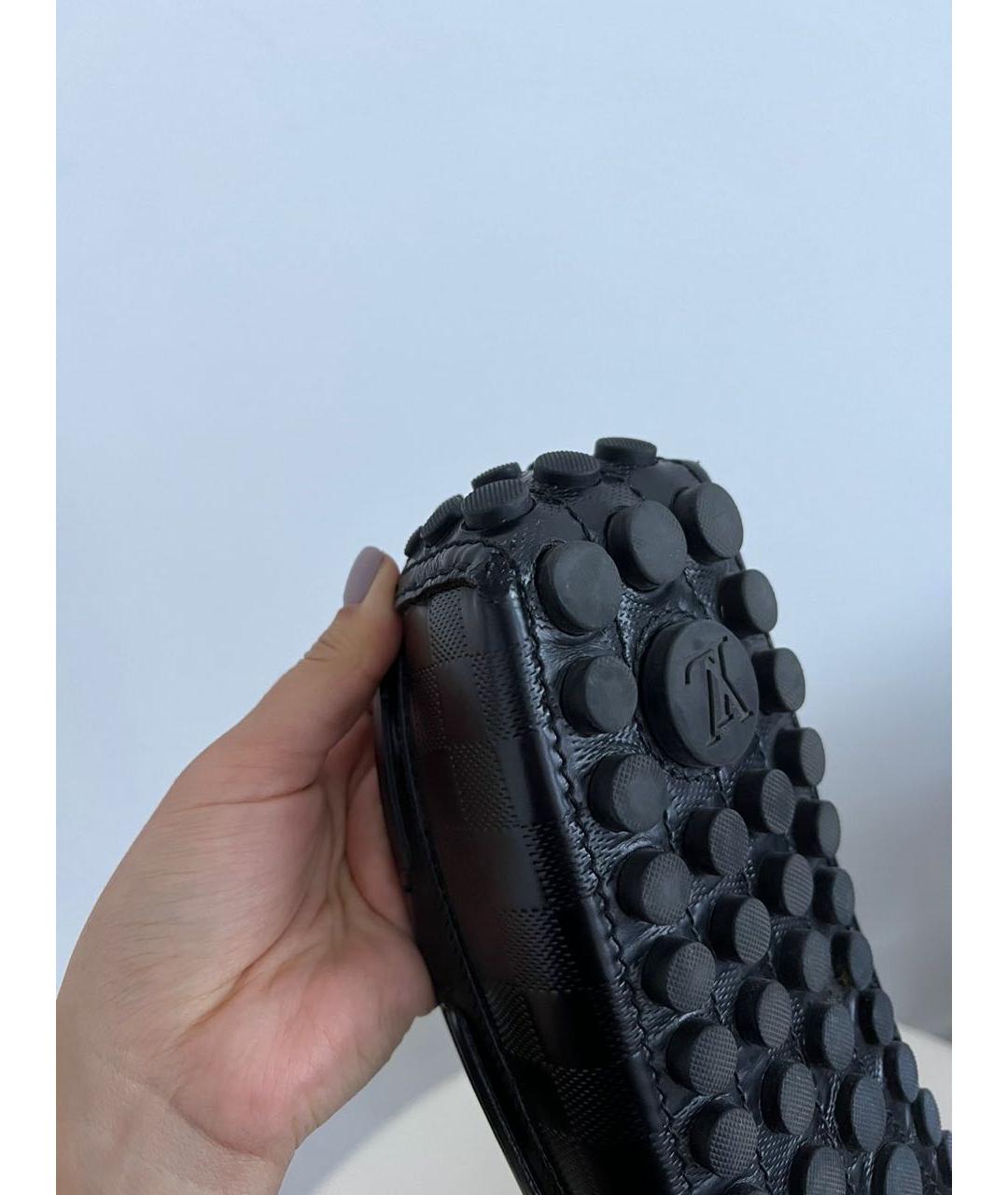 LOUIS VUITTON Черные кожаные мокасины, фото 7