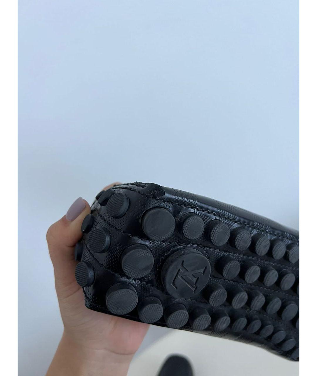 LOUIS VUITTON Черные кожаные мокасины, фото 6