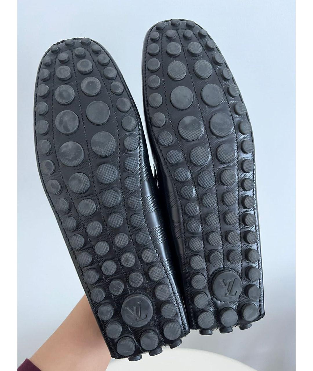 LOUIS VUITTON Черные кожаные мокасины, фото 4