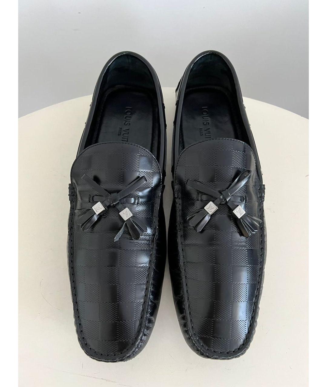 LOUIS VUITTON Черные кожаные мокасины, фото 2