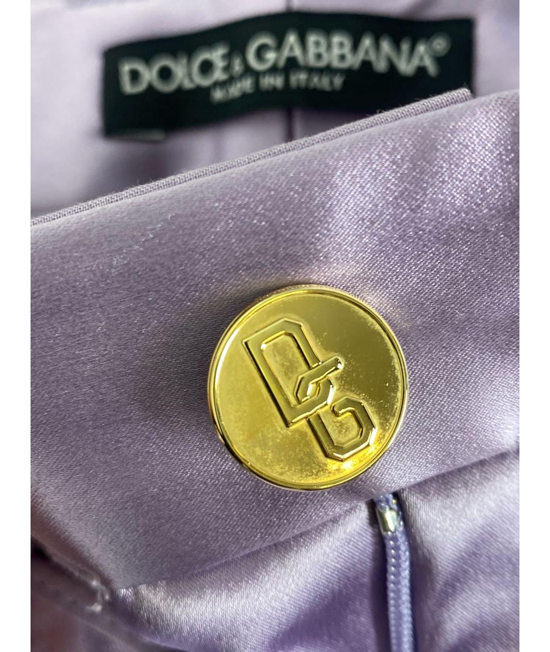 DOLCE&GABBANA Фиолетовые ацетатные прямые брюки, фото 4