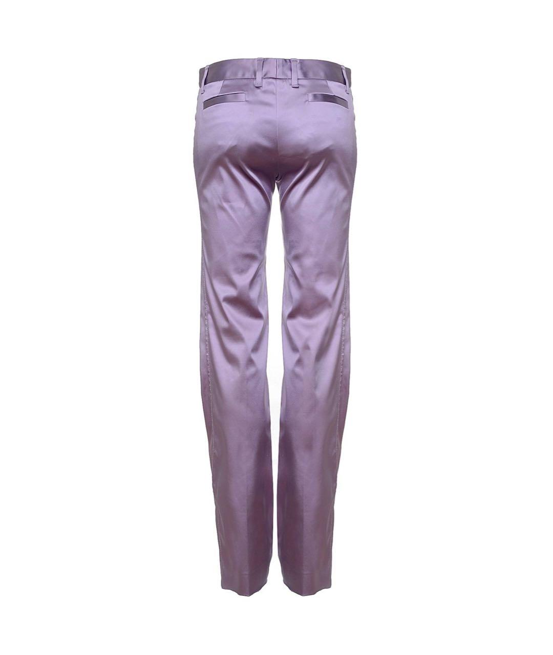 DOLCE&GABBANA Фиолетовые ацетатные прямые брюки, фото 2