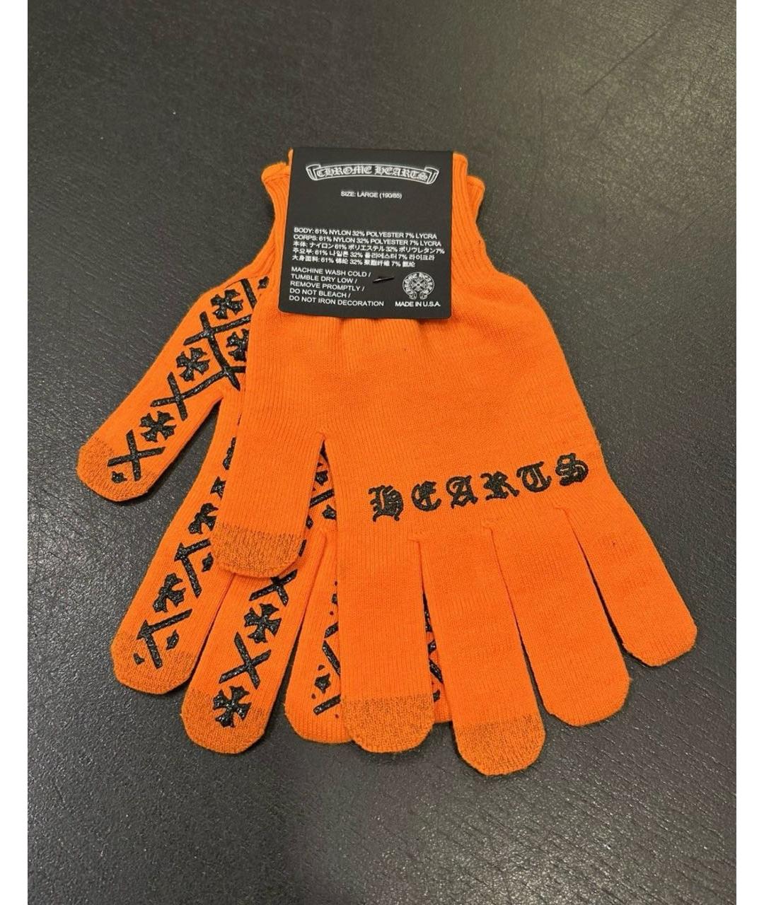 CHROME HEARTS Оранжевое перчатки, фото 2