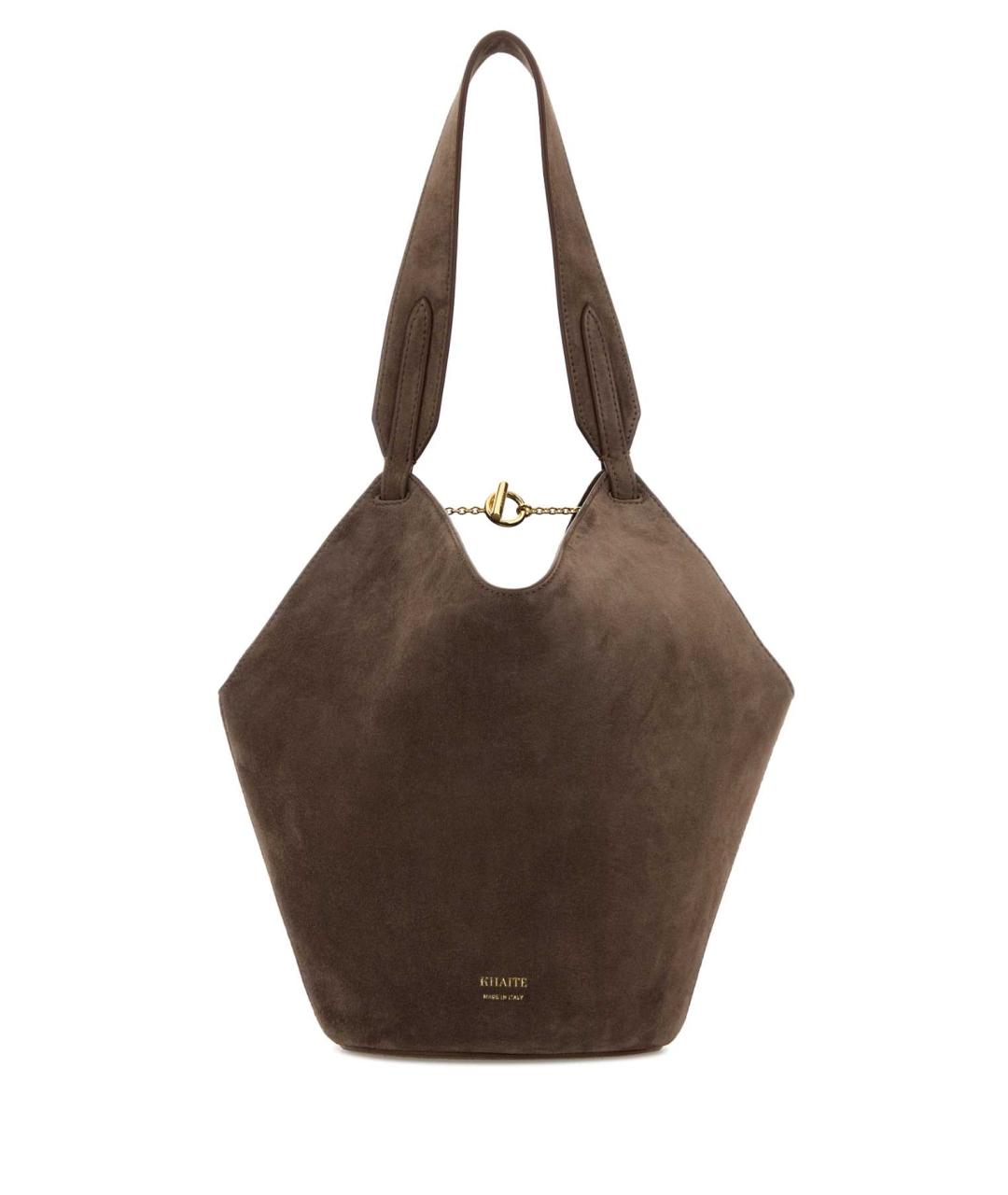 KHAITE Коричневая замшевая сумка тоут, фото 1