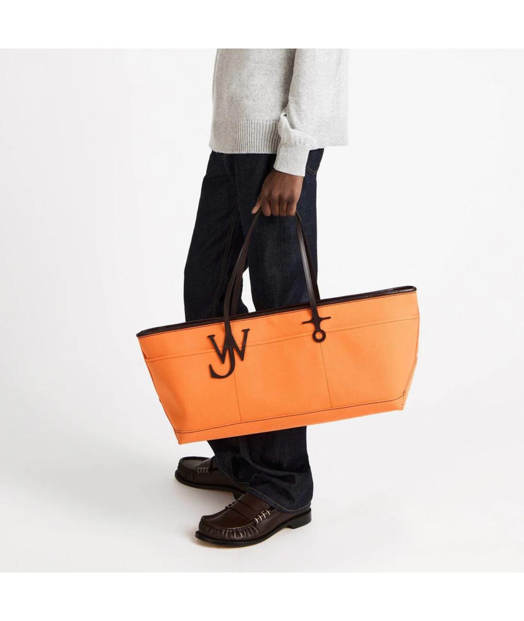 J.W.ANDERSON Оранжевая тканевая сумка тоут, фото 4