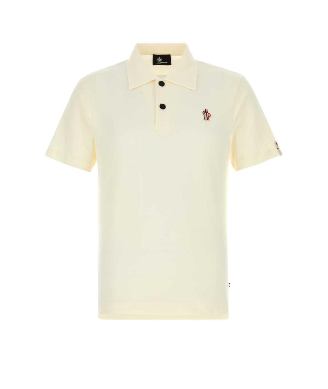 MONCLER GRENOBLE Бежевое хлопковое поло с коротким рукавом, фото 1