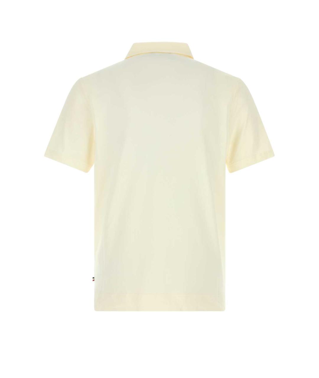 MONCLER GRENOBLE Бежевое хлопковое поло с коротким рукавом, фото 2