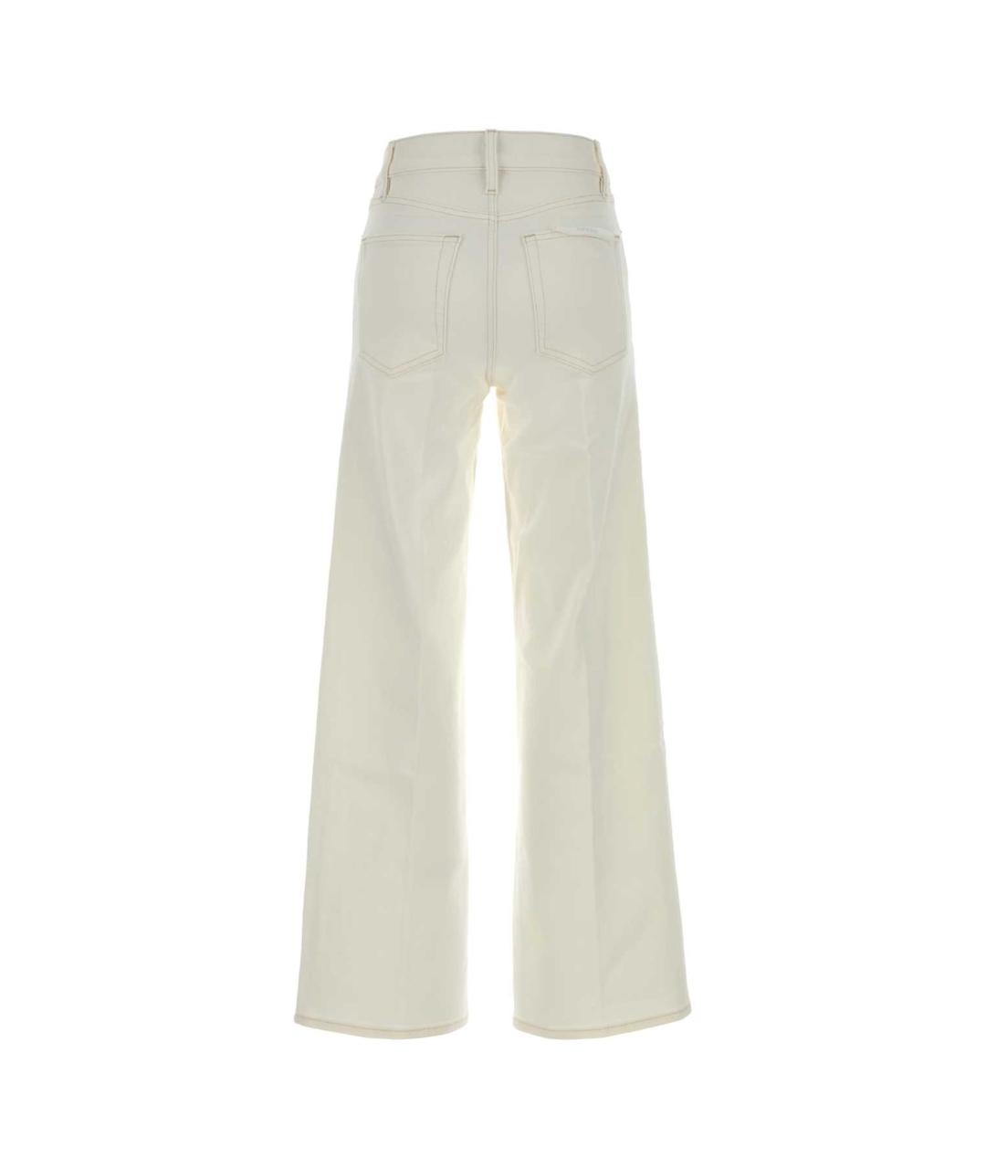 FRAME Белые хлопковые прямые джинсы, фото 2