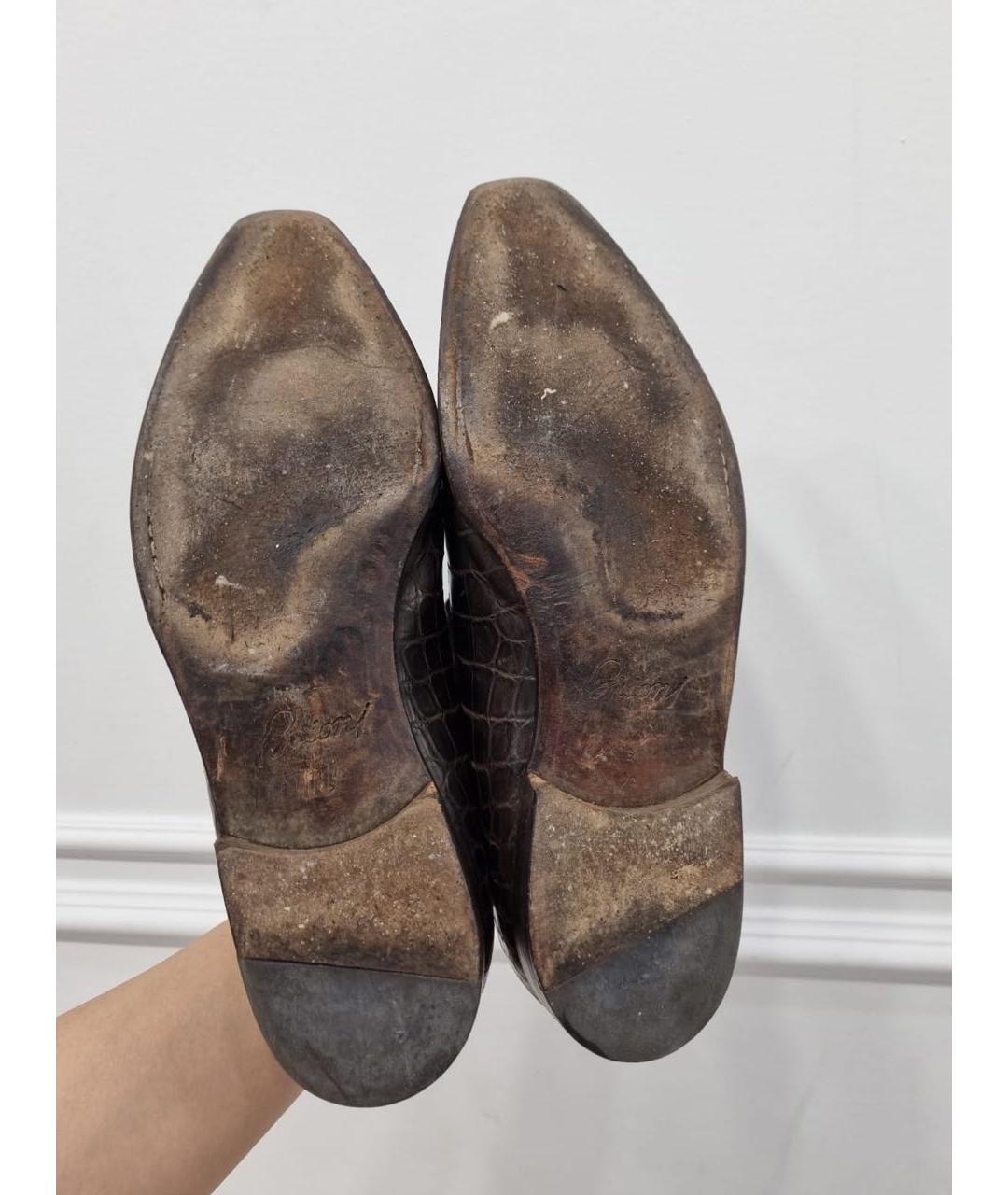 BRIONI Коричневые кожаные туфли, фото 6