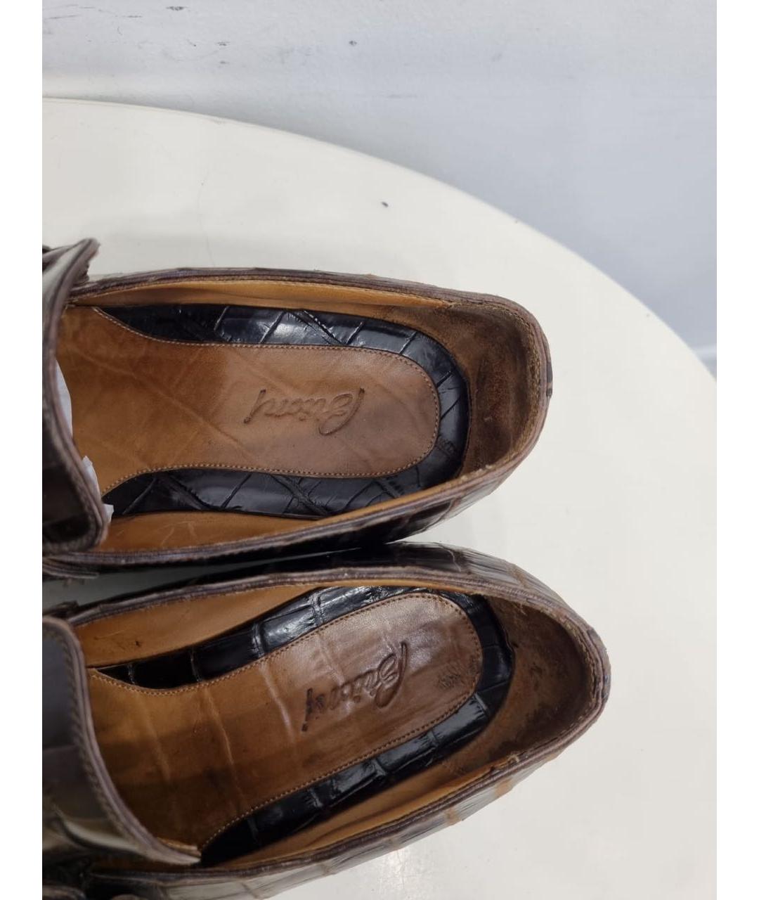BRIONI Коричневые кожаные туфли, фото 5