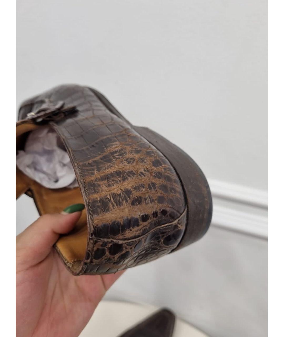 BRIONI Коричневые кожаные туфли, фото 8