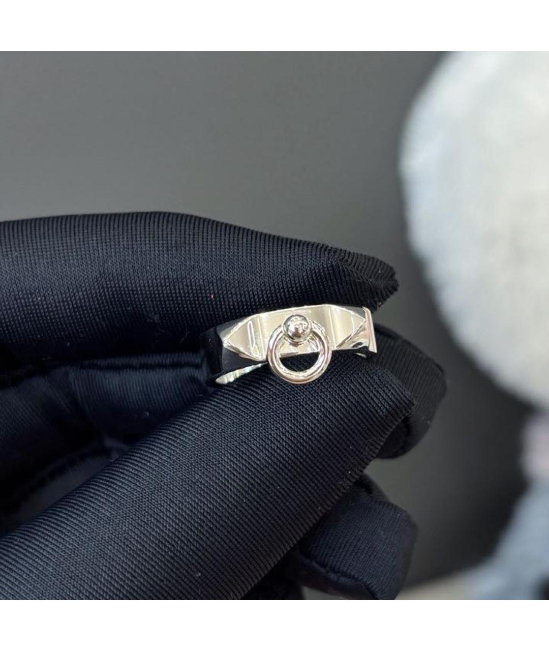 HERMES Белое серебряное кольцо, фото 4