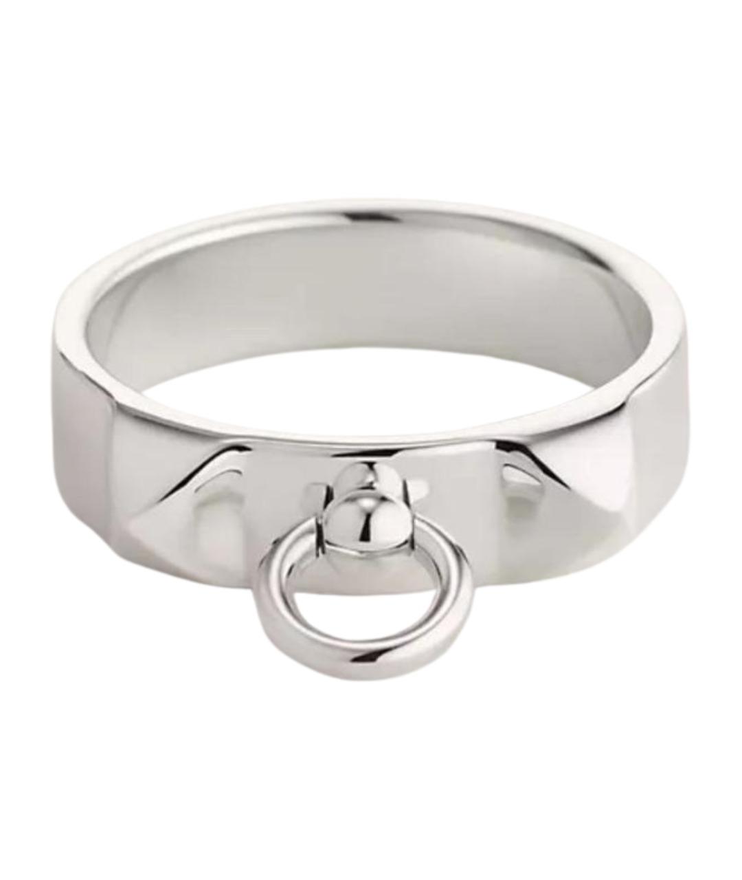 HERMES Белое серебряное кольцо, фото 1