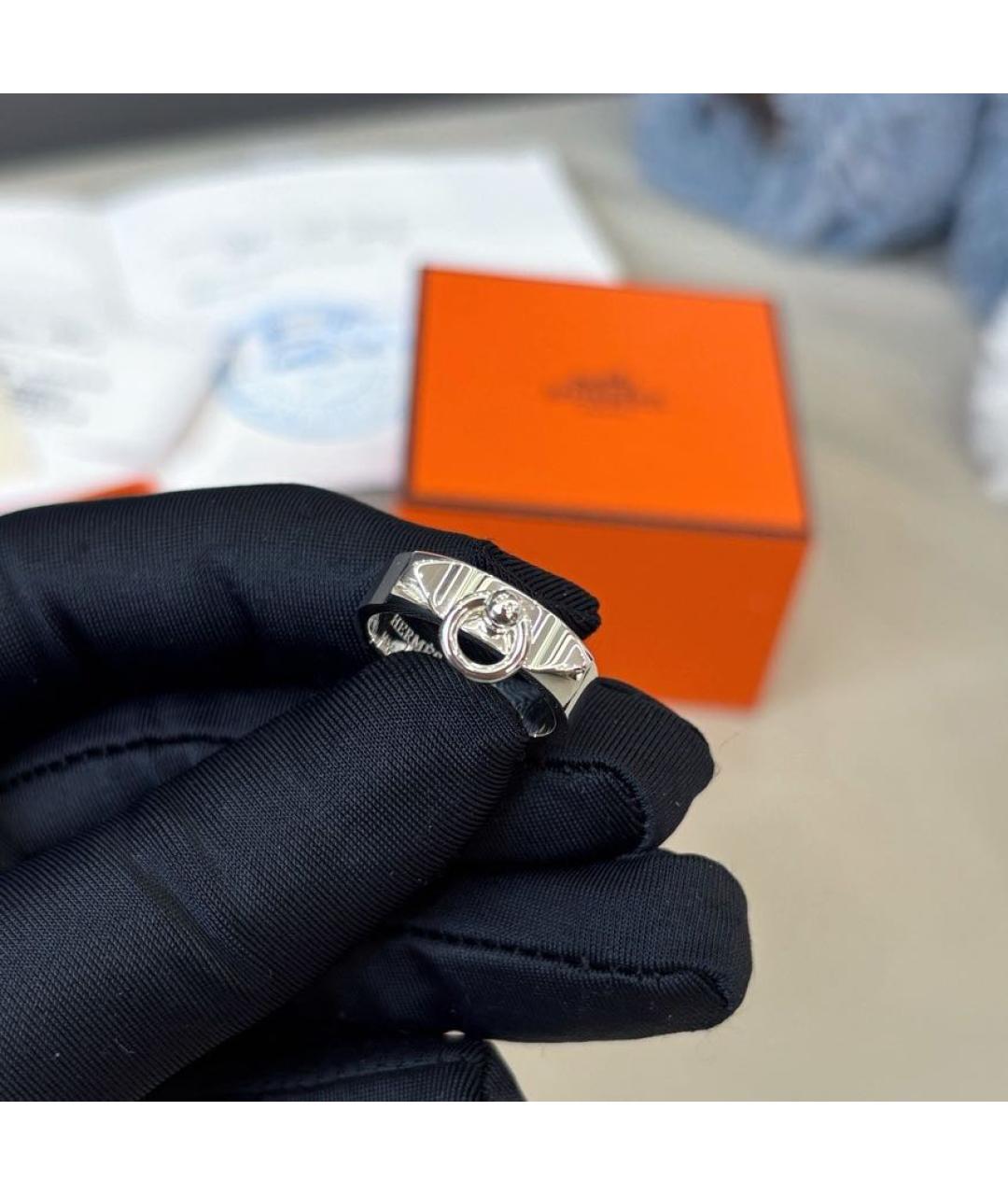 HERMES Белое серебряное кольцо, фото 2