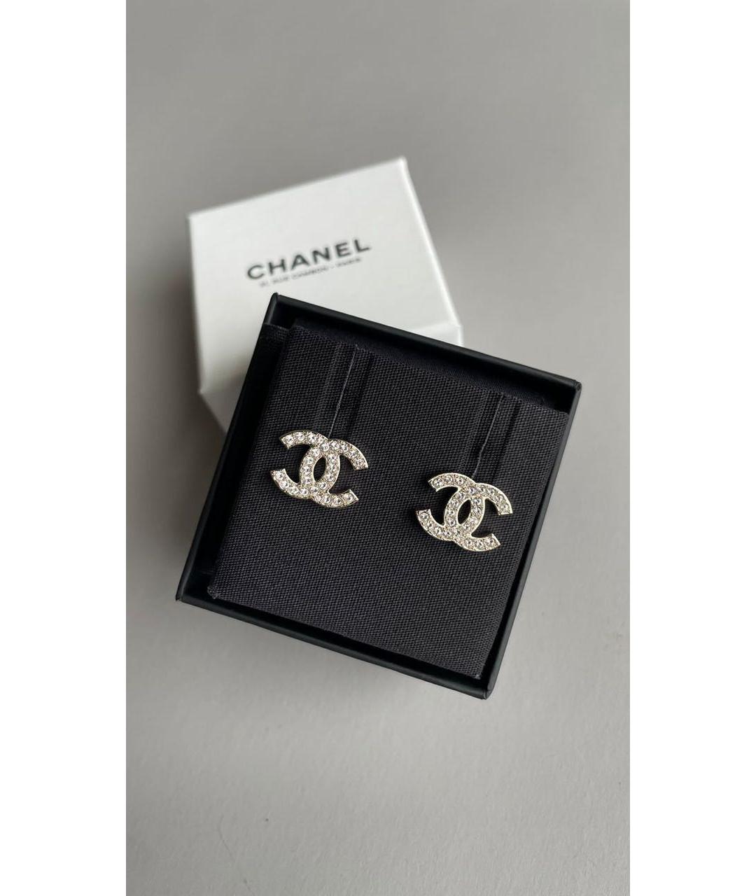CHANEL Серебряные металлические серьги, фото 2