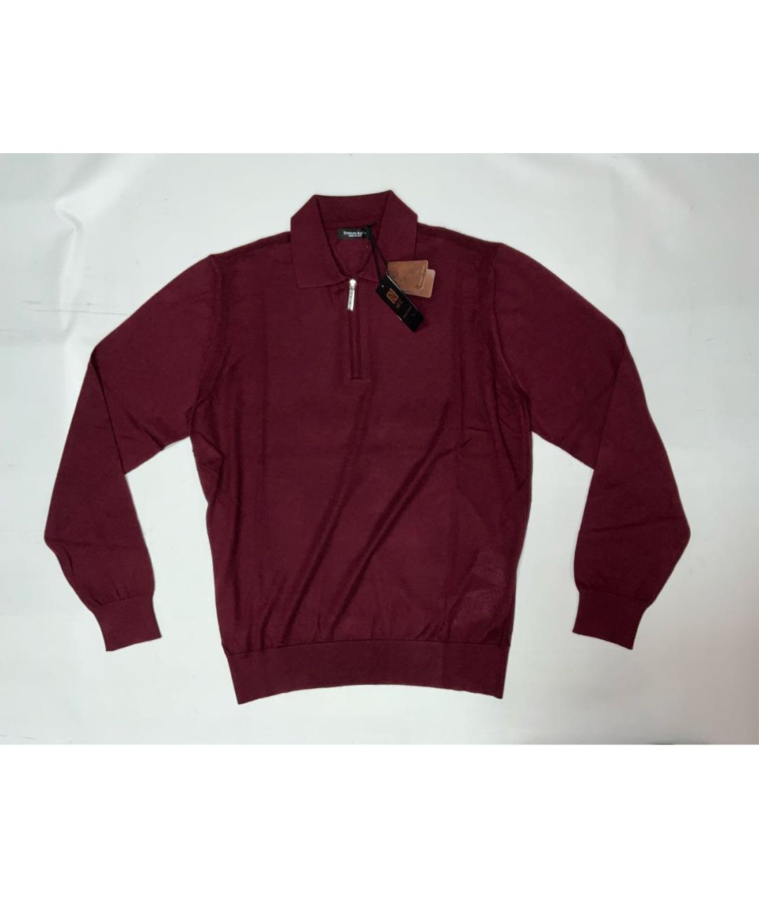 STEFANO RICCI Бордовое поло с длинным рукавом, фото 9