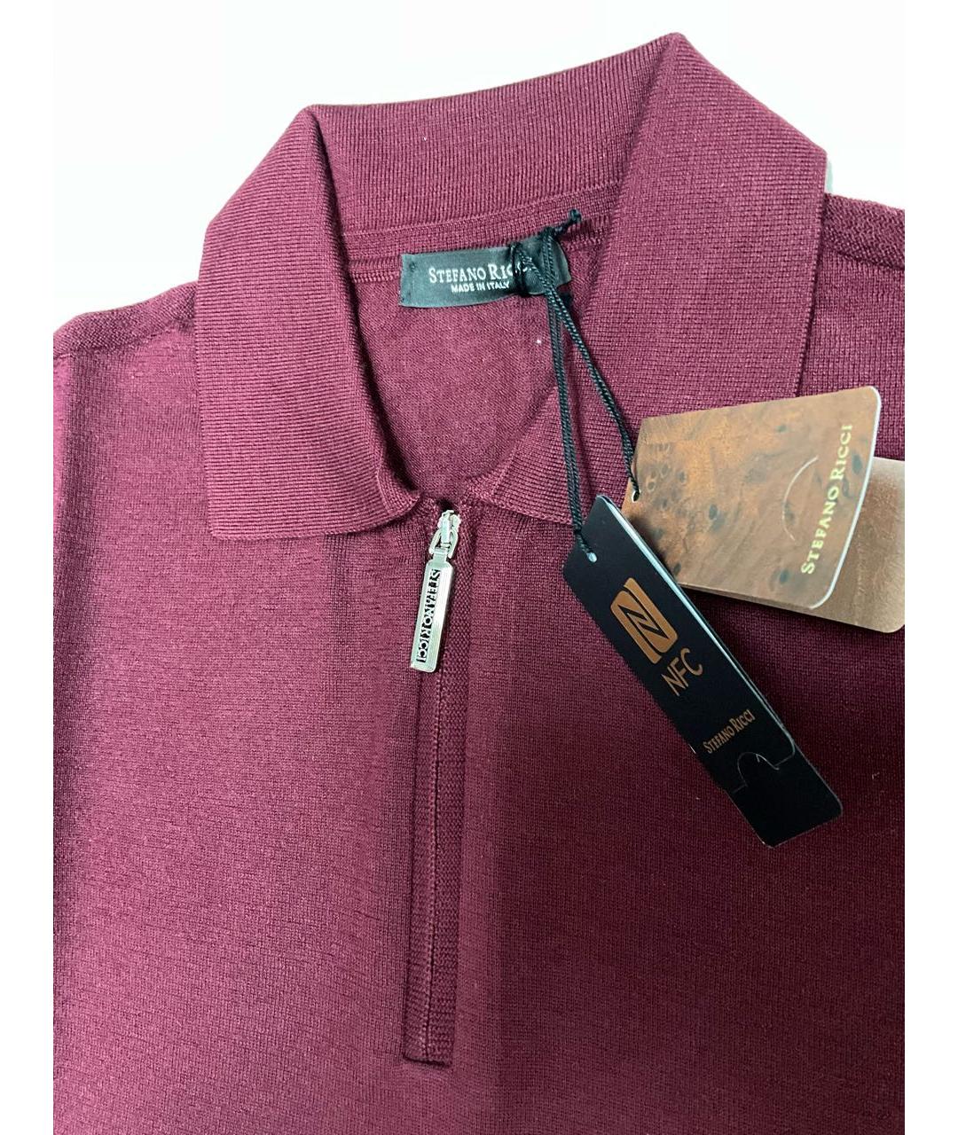 STEFANO RICCI Бордовое поло с длинным рукавом, фото 3