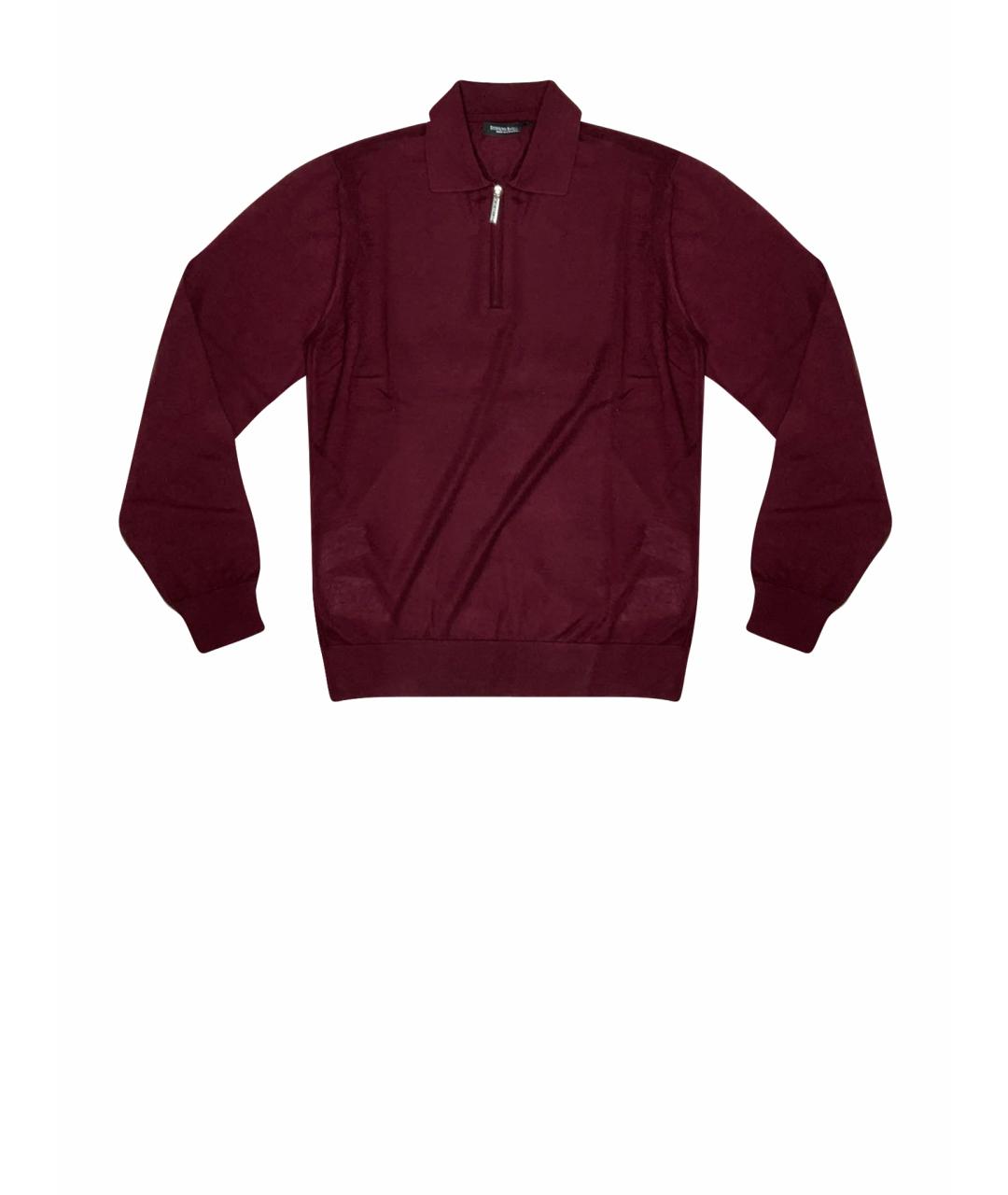 STEFANO RICCI Бордовое поло с длинным рукавом, фото 1