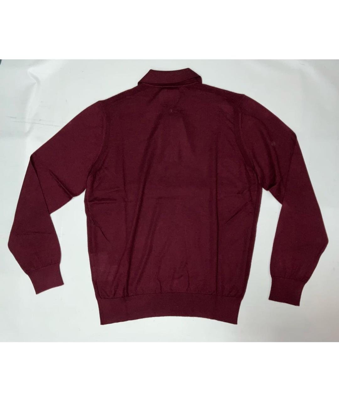 STEFANO RICCI Бордовое поло с длинным рукавом, фото 6
