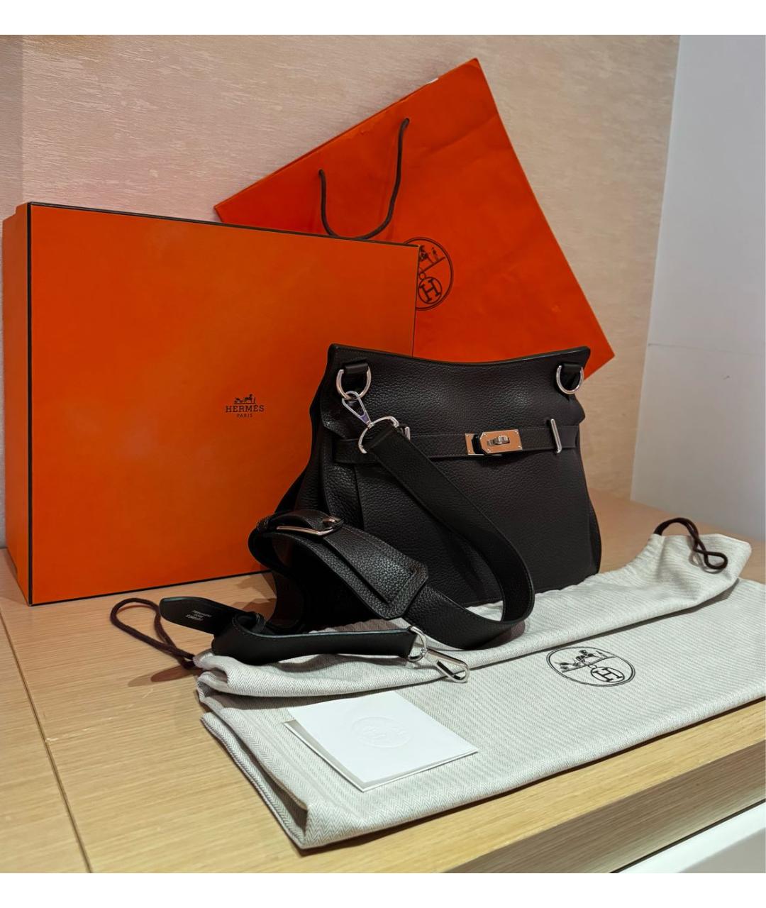 HERMES Коричневая кожаная сумка через плечо, фото 6