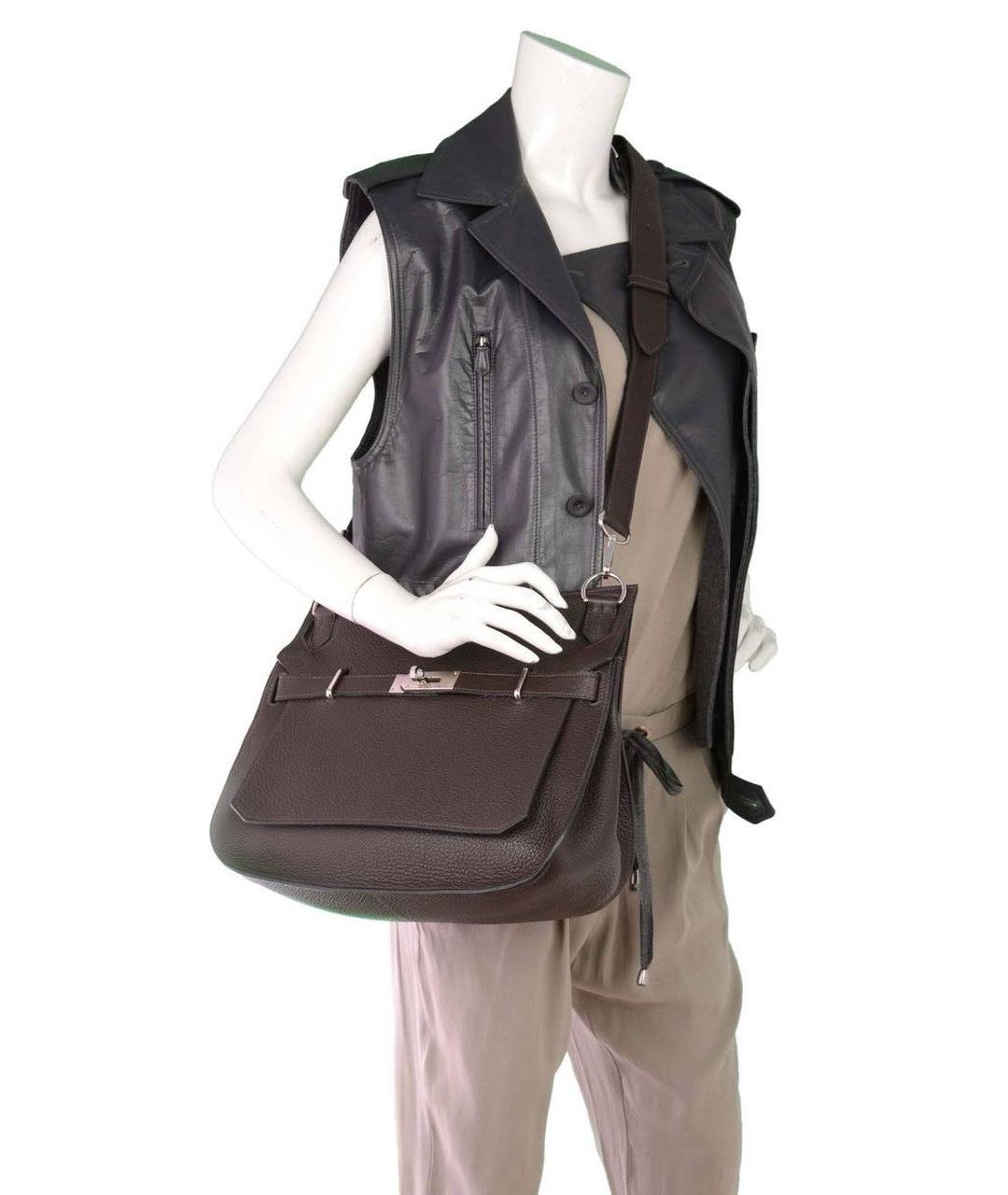 HERMES Коричневая кожаная сумка через плечо, фото 8