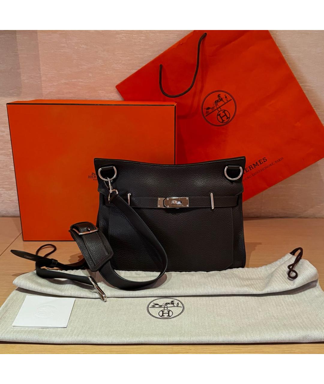 HERMES Коричневая кожаная сумка через плечо, фото 5