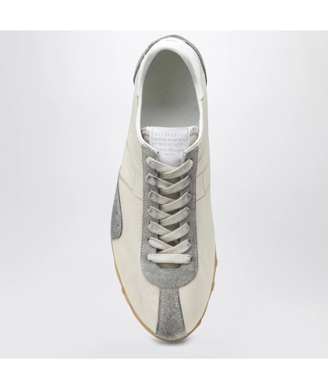 MAISON MARGIELA Бежевые кожаные низкие кроссовки / кеды, фото 4