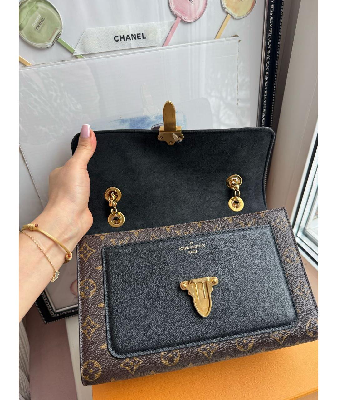 LOUIS VUITTON Коричневая кожаная сумка через плечо, фото 3