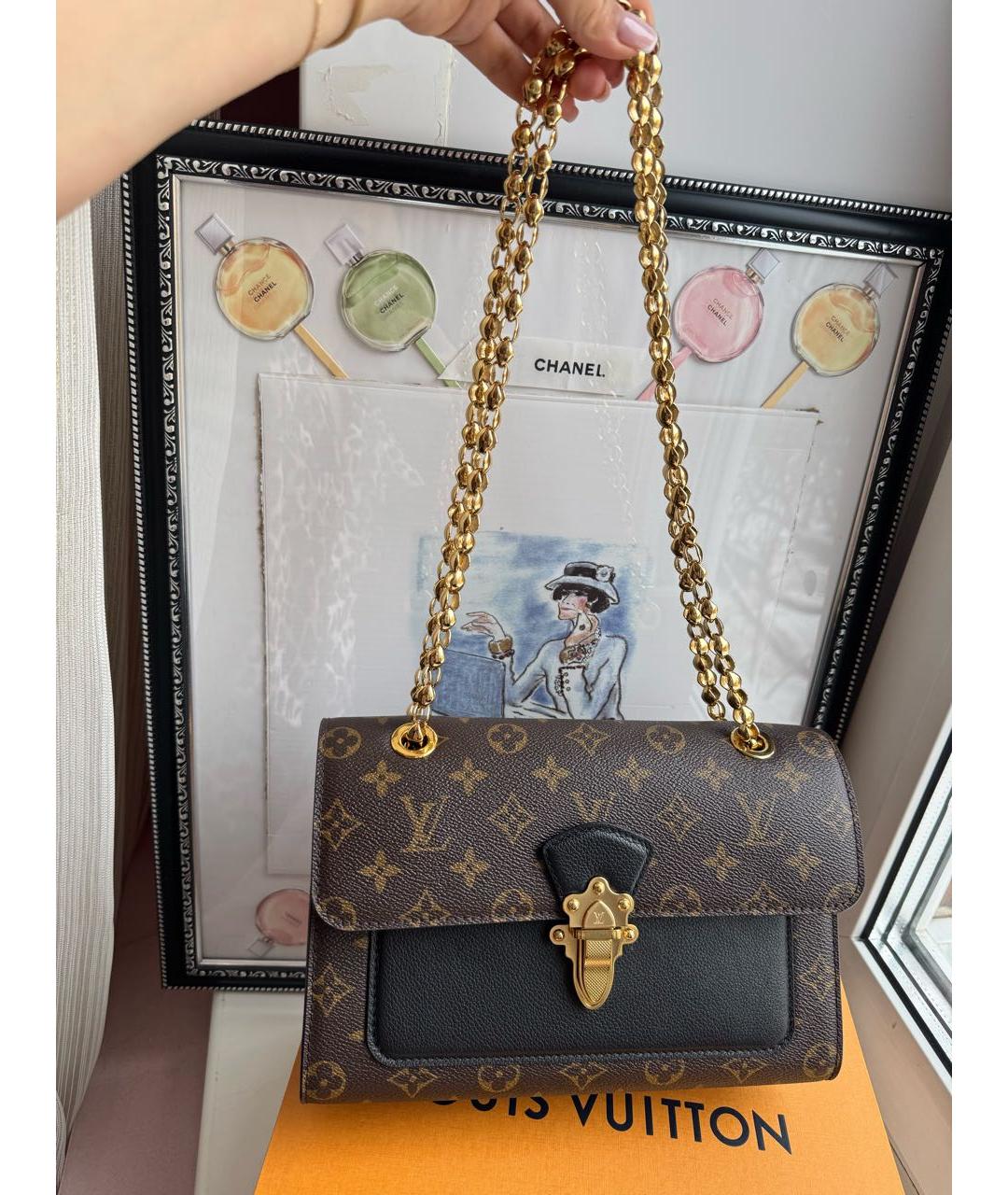 LOUIS VUITTON Коричневая кожаная сумка через плечо, фото 7